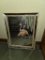 Framed and Matted Mirror with Flamingo Artwork, 19 1/4 x 25