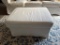 White Upholstered Ottoman With Storage and Handles,