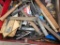 Assorted Hand Tools Including Hammers, Wire Brushes, and Accessories