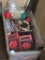 Table Lot with Small Tote and Contents