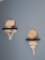 4 Decorative Wall Shelves with Seashell Accents