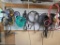 Lot of Wires, Chains, Tubing, and Accessories on Wall Pegboard