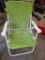 Green Beach Chair with White Metal Frame