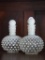 White Hobnail Glass Decanters, 5 3/4H