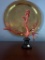 Red Coral-Like Decorative Sculpture With Black Base,