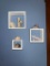 Floating Shelves with Contents Including Ceramic and Shell Decor,
