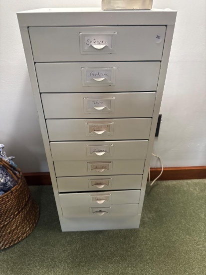 Metal Storage Cabinet With 8 Drawers and Label Holders