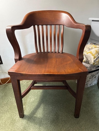 Wooden Armchair with Spindle Backrest