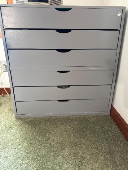 Gray Five-Drawer Metal Filing Cabinet