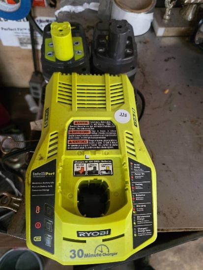 Ryobi Intelliport 18V Charger with Two Lithium+ Batteries