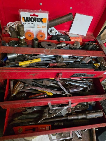 Mac Tools Red Metal Tool Box With Contents