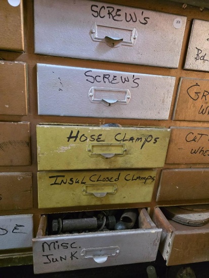 5-Drawer Contents With Screws, Clamps, and Hardware Assortment