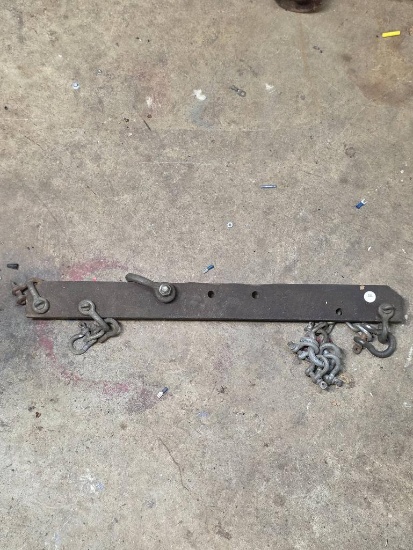 Heavy Duty Steel Bar with Attached Hooks and Chains