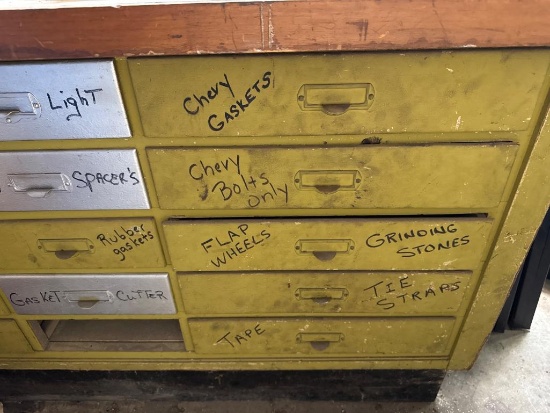 Drawer Lots of Assorted Tool Items with Automotive Parts