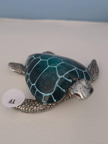 Decorative Turtle Figurine with Green Shell, 4L,