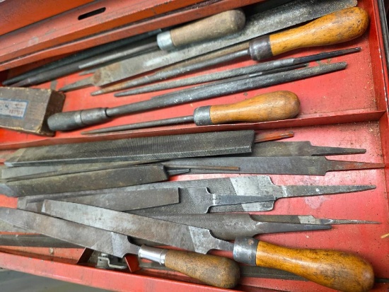 Assortment of Metalworking Files with Wooden Handles