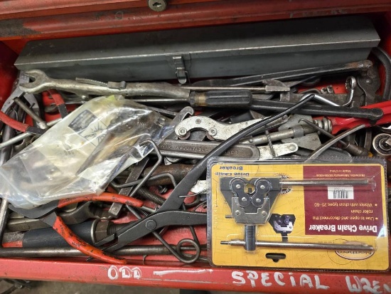 Lot of Assorted Tools Including Chain Breaker and Wrenches