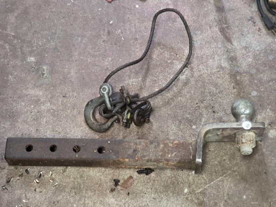 Adjustable Steel Trailer Hitch with Ball and Safety Chain