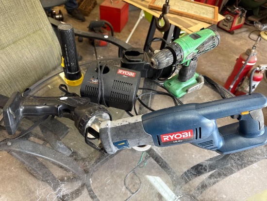 Lot of Assorted Ryobi and Hitachi Tools, Missing Batteries