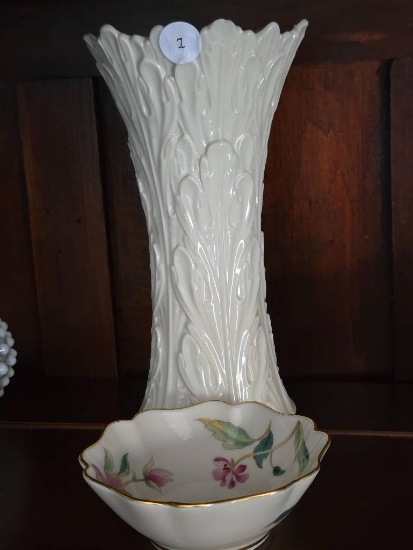 Lenox Barrington Collection Vase and Floral Bowl Set