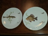 10 Diameter Pair of Bareuther Bavaria Plates with Fish Motifs