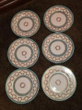 6 Bailey Banks & Biddle Co. Plates with Floral Design