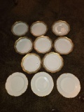 12 Haviland & Co. Limoges Plates with Gold Trim,