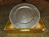 Gold Painted Tray with Large Charger Plates by Gibson and Cellini,