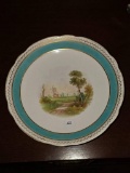 Decorative Porcelain Plate with Hand-Painted Landscape Design,