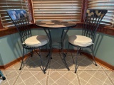Mosaic Bistro Table and Two Matching Chairs