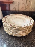 8 Cauldon England Plates with Rose Pattern