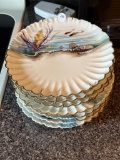 7 Haviland & Co. Limoges Plates with Marine Design
