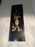 4 Asian-Inspired Wall Panels with Soap Stone Design, Approx. 12 x 36 In Each