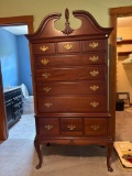 Traditional Mahogany Highboy Chest of Drawers with Brass Hardware