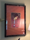 Framed Artwork by Debra Swartzendruber With Bird Theme in Bamboo-Style Frame