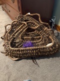 2 Woven Natural Vine Baskets with Organic Design
