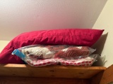Handcrafted Crochet Blankets and Red Throw Pillow