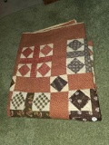 Patchwork Quilt in Approximate Queen Size With Geometric Patterns