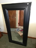 Black Framed Wall Mirror, 24 1/2L x 47 1/4H