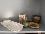 Lot of Assorted Items To Include Ceramic Vase and Decorative Plate