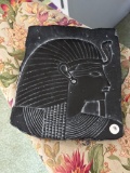 Black Stone-Like Egyptian-Inspired Wall Plaque, 9 x 9.5 in