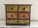 Decorative Wooden Chest with Hand-Painted Floral Motifs