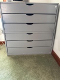 Gray Five-Drawer Metal Filing Cabinet