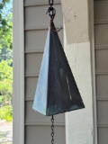 Metal Wind Chime with Triangular Design and Chain Pull