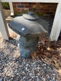 Outdoor Stone Garden Lantern, Approximately 16 Inches Tall
