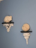 4 Decorative Wall Shelves with Seashell Accents