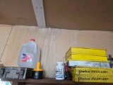 Contents of Shelf: Battery Tool, Chests, Paint Guns, and Accessories