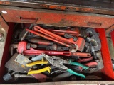 Drawer Lot of Assorted Tool Items, Including Pipe Wrenches and Snips