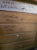 Tool Chest Drawer Contents Including Hardware and Grinding Wheels