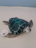 Decorative Turtle Figurine with Green Shell, 4L,
